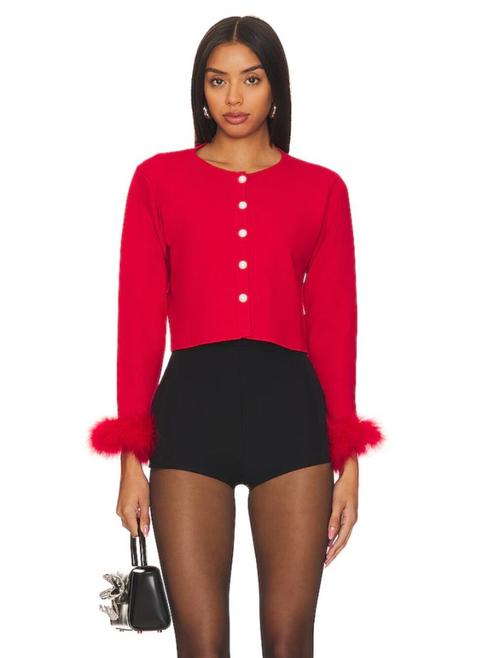 Sleeper Cropped Cardigan Detachable Feathers Coquette Luxury Feminine Sexy XS/S